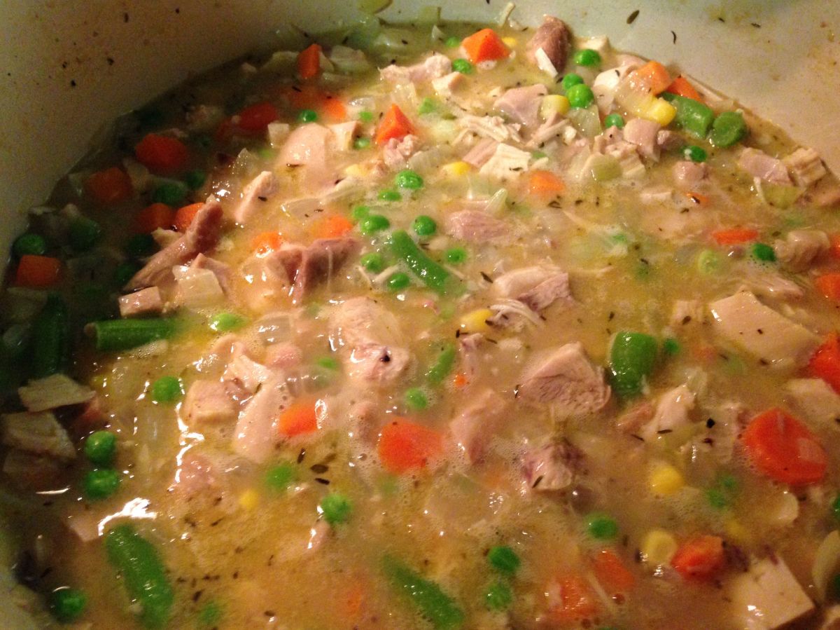 Add the chicken too.