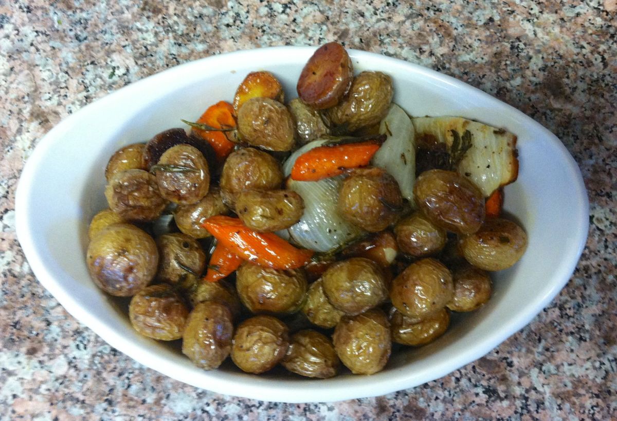 Roasted Baby Potatoes and Carrots