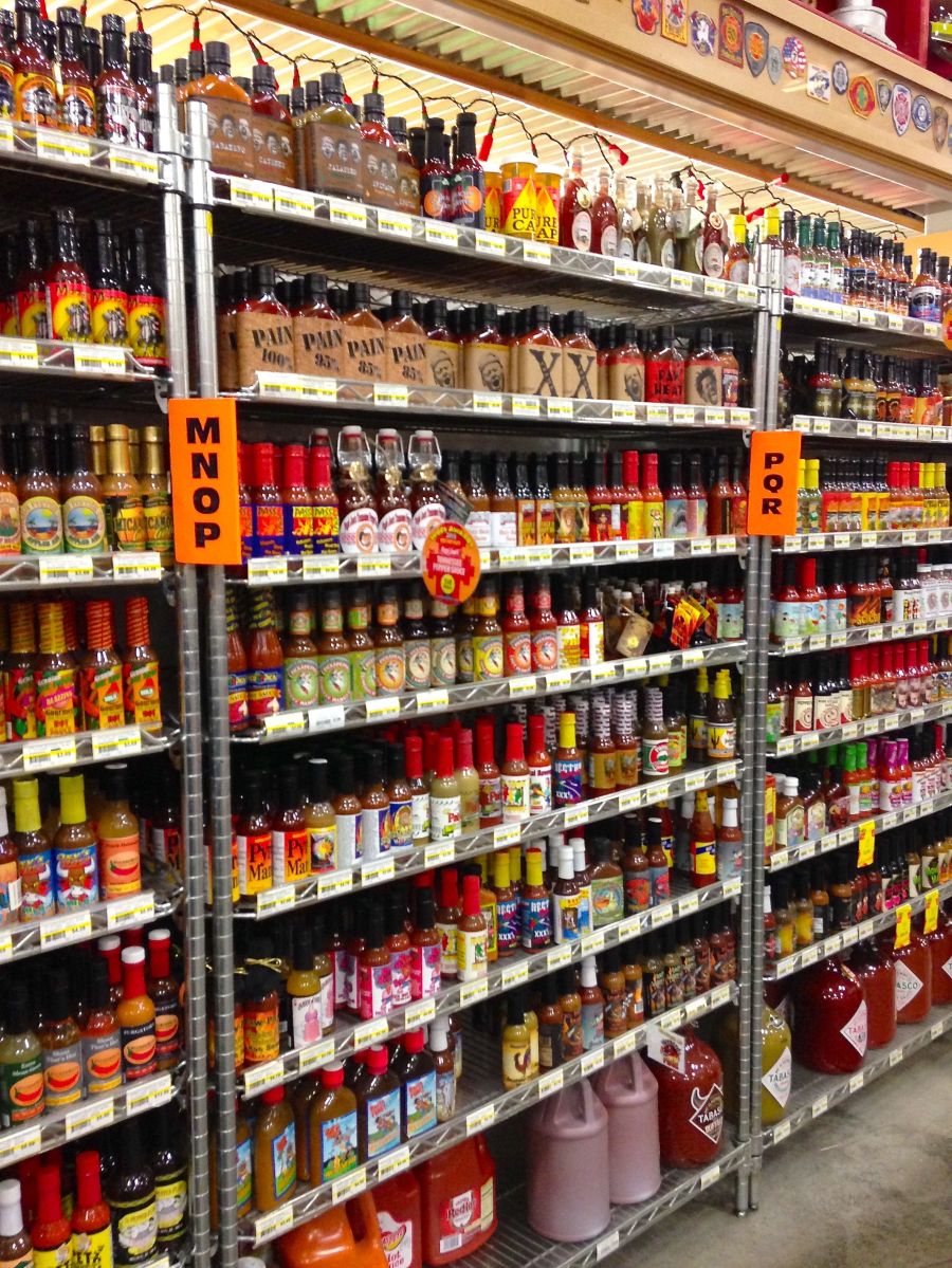So much hot sauce it has to be alphabetized!