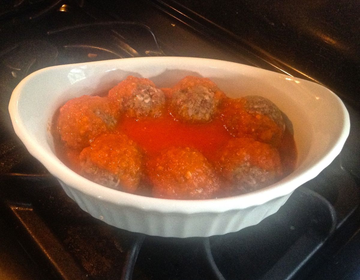 Meatballs baked in Red Sauce