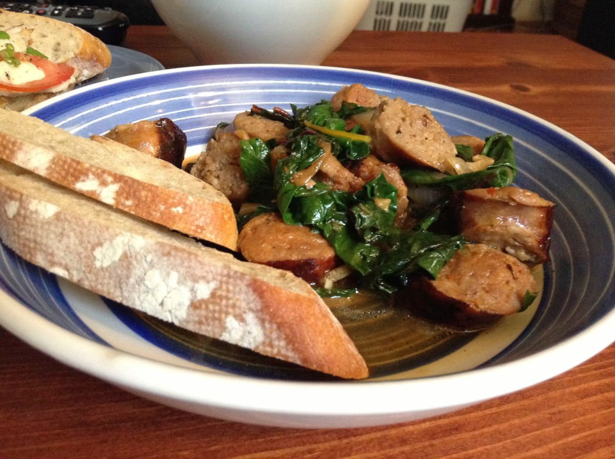 Sausages and Spinach